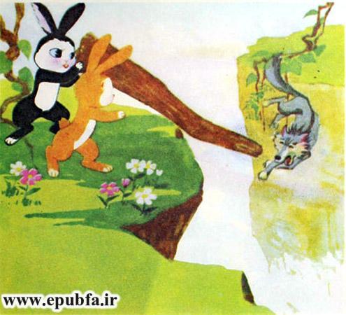 چهارخرگوش کوچولو به چیدن قارچ میروند-کتاب تصویری آموزش اتحاد و همکاری به کودکان-ایپابفا سایت قصه و داستان13